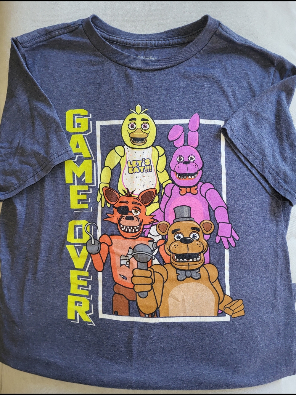 Five Nights at Freddy's Graphic Tee - Navy with Neon Characters